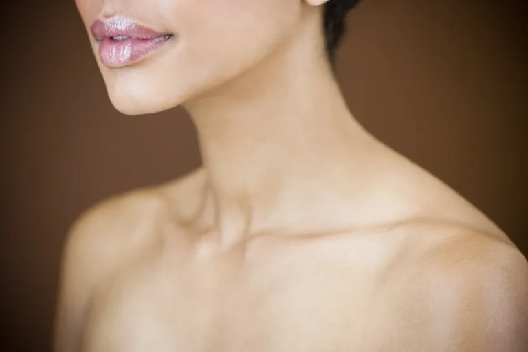 close up of woman neck