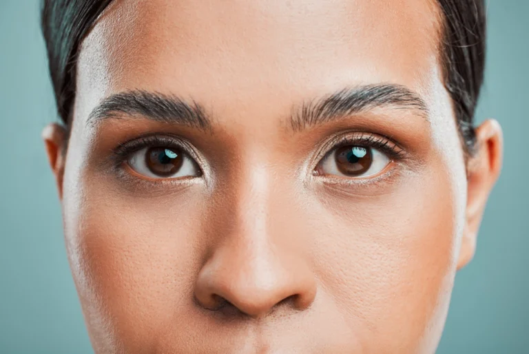 mixed race woman face close up