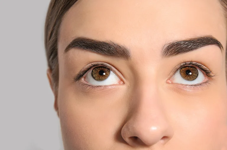 close up of woman's beautiful eyes