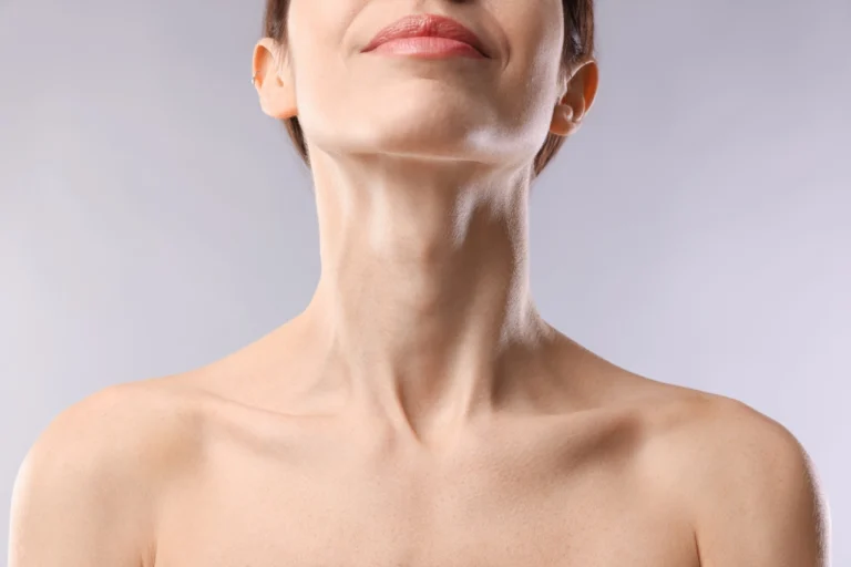 close up of a woman's neck