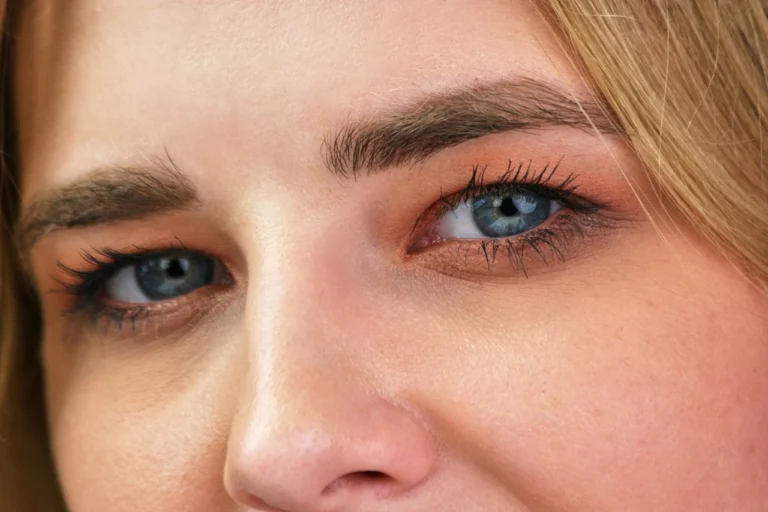 pretty woman's eyes with makeup