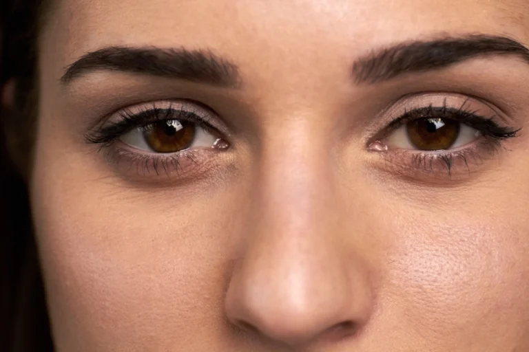 woman's pretty eyes and nose